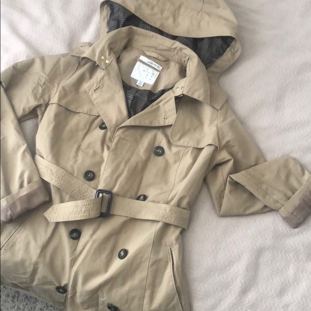 Tan trench coat